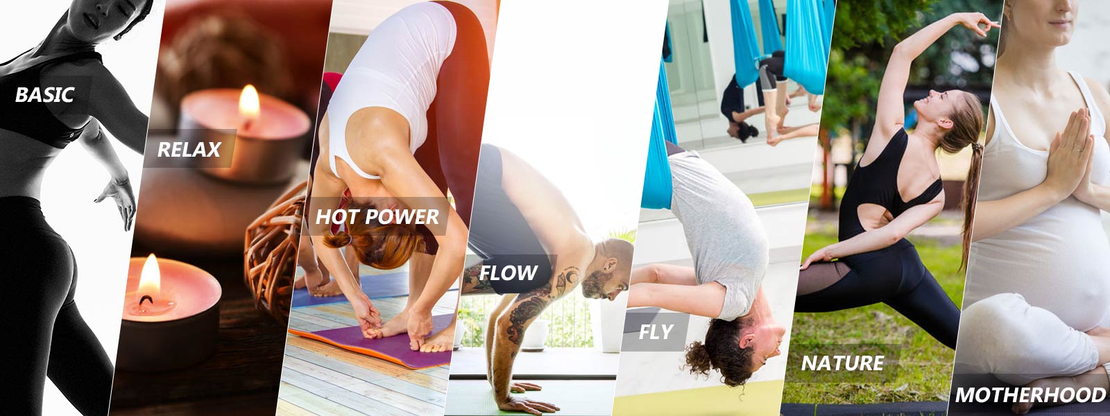 Ying Yoga Class Types - Basic, Relax, Hot Power, Flow, Fly, Nature, Motherhood